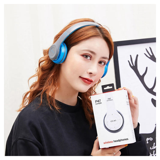 P47 Wireless Bluetooth Headphones Foldable Stereo Headset with Mic